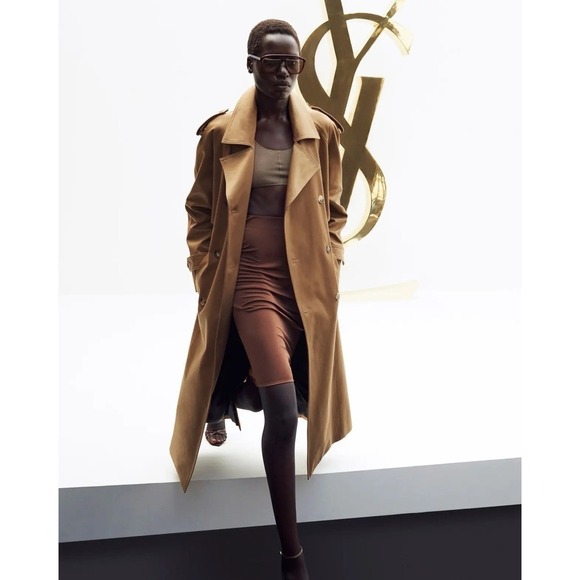 SAINT LAURENT NEW Ribbed Cropped Tank Top Bralette 100% Silk Size Medium $1290 - Picture 3 of 8